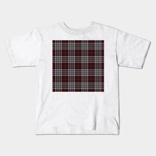 Brown and White Tartan Plaid Pattern Kids T-Shirt